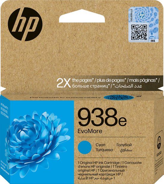 HP 938e EvoMore Originele Cyaan Inktcartridge XL
