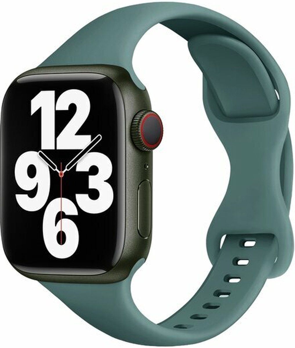 By Qubix Qubix - Sportbandje Slim Fit - Groen - Compatible met Apple Watch 42mm / 44mm / 45mm / 49mm