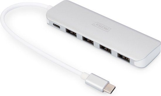 Digitus DA-70242-1 USB-C Hub - 4x USB 3.2 Gen 1 - Aluminium - Zilver