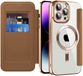 Techsuit Hoesje geschikt voor Apple iPhone 14 Pro Max - SmartMag Book Wallet Case - Geschikt voor MagSafe - Bruin