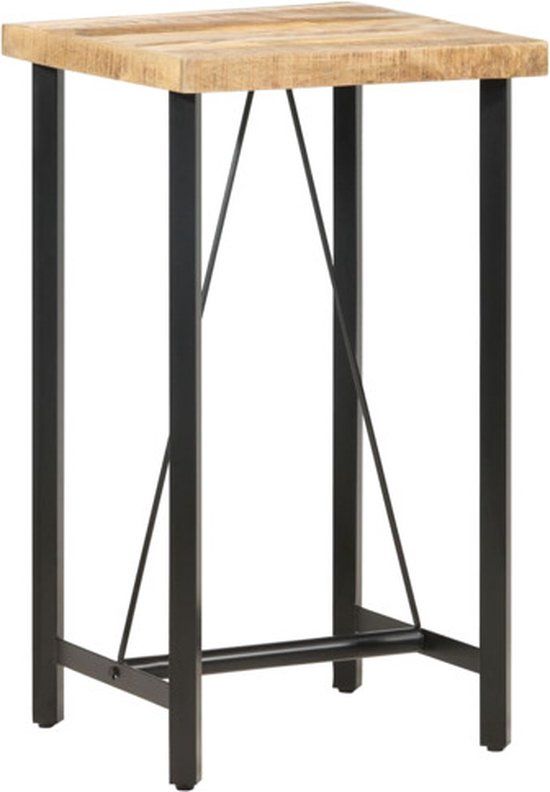 vidaXL Bartafel Mangohout en IJzer - 60x60x107 cm