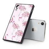 iPhone Apple iPhone Xr Vierkant telefoonhoesje met bloem Flamingo TPU rand