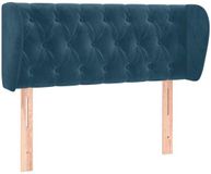 vidaXL Hoofdbord - Met randen - Donkerblauw - 103x23x78/88 cm - Velours