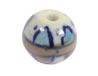Keramische bol geëmailleerd blauw en bruin diameter 12 mm. 50u.