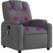 Fauteuil Relax Fauteuil Inclinable De Massage Gris Foncé Tissu