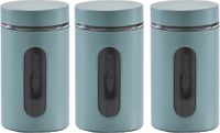 Zeller Voorraadpot - 6x - met venster - eucalyptus groen - 900 ml - D10 x H18 cm