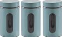 Zeller Pot de conservation - 6x - avec fenêtre - vert eucalyptus - 900 ml - D10 x H18 cm