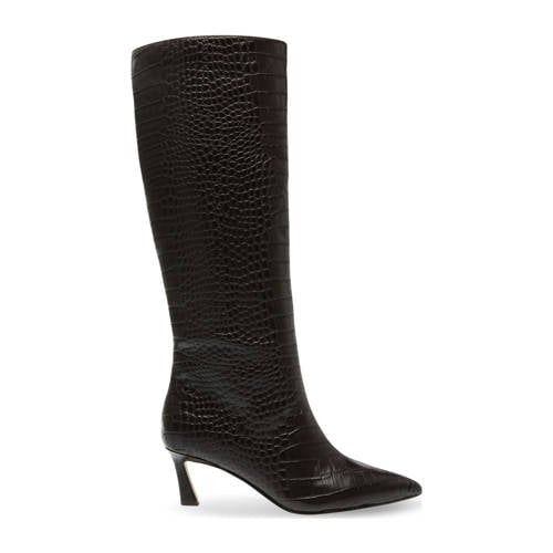 Steve Madden Lavan leren laarzen met crocoprint bruin