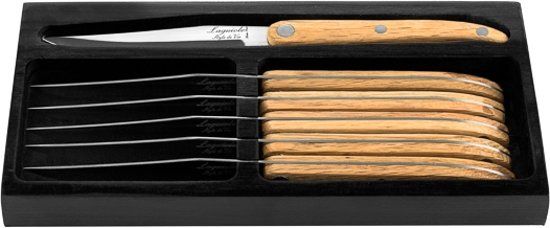 Laguiole Style de Vie Laguiole Innovation Steakmessen Eiken Glad - Bruin