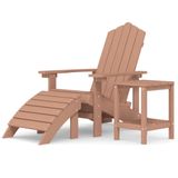 VidaXL Fauteuil Adirondack avec Repose-pieds et Table, HDPE, Marron