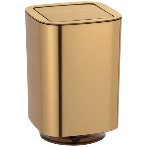 WENKO Auron Gold klapdekselemmer - cosmetica-emmer met klapdeksel, bademmer inhoud: 5,5 l, kunststof, 17,2 x 25,5 x 17,2 cm, goud