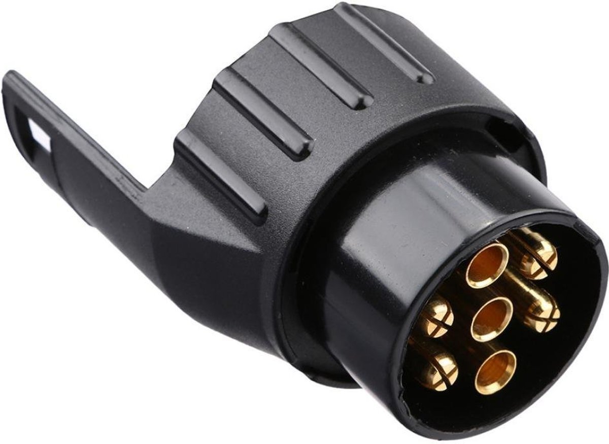 Nor Tec Universele Caravan Stekker 7-13 Pins â€“ 12V â€“ Zwart 13 Polig naar 7 Polig Caravan Adapter 12 Volt Aanhangwagen Stekker Caravanstekker Aanhanger en Fietsendrager Accessoires Trailer Stekkeradapter Stekkerdoos