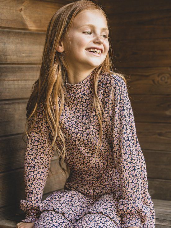 LOOXS Little Jurk 2601-7817-897 Meisjes Lila Dessin Maat 116