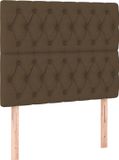 vidaXL Hoofdbord donkerbruin stof 100x7x118/128 cm