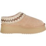 Mou Platform Clog Suede Leather St Pantoffels Dames - Sloffen - Beige - Maat 40