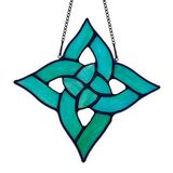 HAOSUM Keltische drie-eenheid knoop gebrandschilderd glas raam opknoping suncatcher ornament