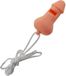Funny Fashion Fluitje in penis vorm - met koord - pvc - roze - Fun/feest/vrijgezellenfeest accessoires