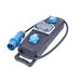 as - Schwabe Mobiele massief rubberen stekkerdoos, 2 m H07RN-F 3G6 kabel met geaarde stekker 230V/32A/3polig, 2 geaarde stopcontacten 230V/16A, 4X combischakelaar FI/LS, zwart, IP44, 63261