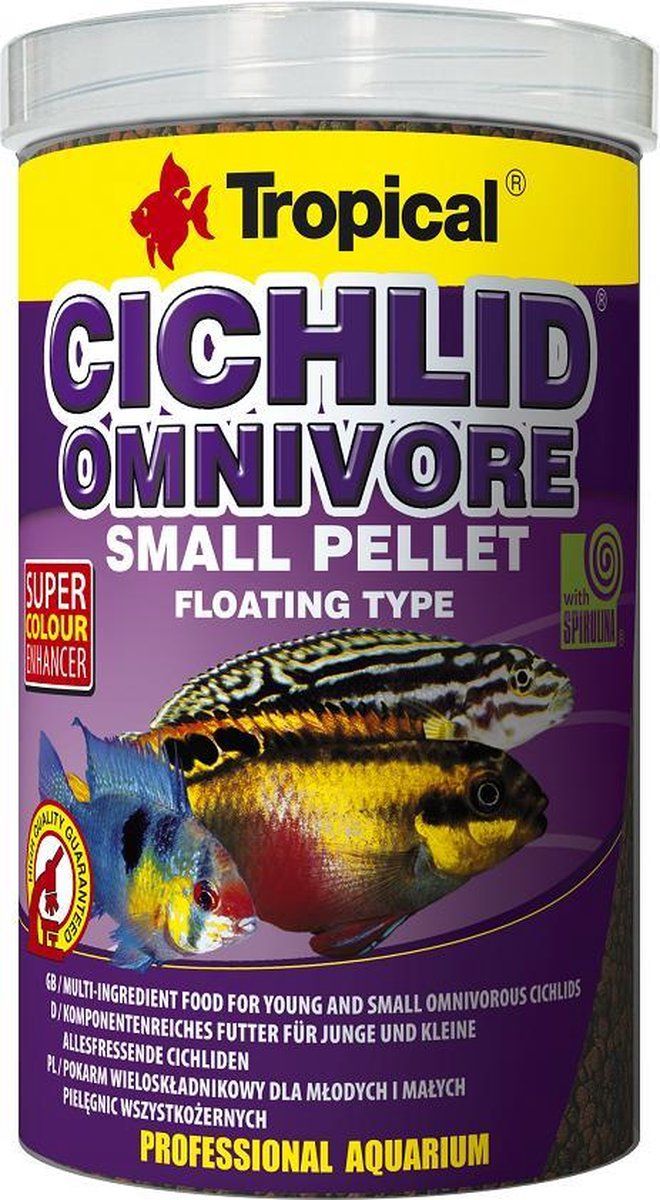 Tropical Cichlide Pellets | Omnivoor Small (1 Liter) | Cichlide Visvoer