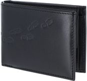 oxmox Leren portemonnee Leather RFID Protect Pocketbörse Footsteps 2.0 Embossed Black zwart