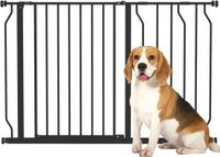 PawHut Hunde Türschutzgitter Treppenschutzgitter, 75-115 cm Hunde Türgitter, Klemmgitter, Schutzgitter, Zwei-Wege-Öffnung, Stahl, Schwarz