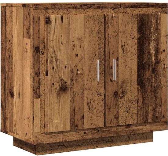 vidaXL Dressoir - 80x40x75 cm - Bewerkt hout - Oud houtkleurig