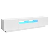 vidaXL - TV-meubel - met LED-verlichting - 180x35x40 cm - wit