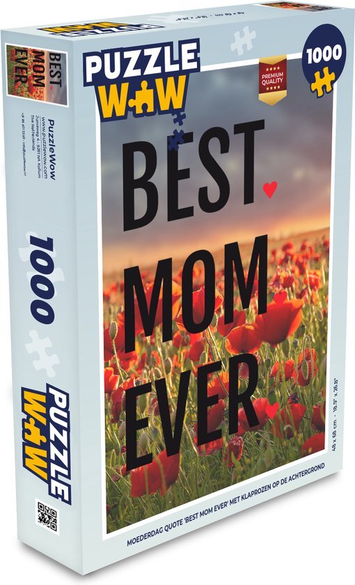 MuchoWow Puzzel Moeder - Quotes - Best mom ever - Spreuken - Legpuzzel - Puzzel 1000 stukjes volwassenen - Sinterklaas cadeautjes - Sinterklaas voor grote kinderen