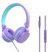 Merkloos Koptelefoon kinderen - Bedraad met microfoon - 85/94 dB volumebegrenzer - Opvouwbaar - Roze