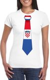 Bellatio Decorations Shoppartners Bv Wit t-shirt met Kroatische vlag stropdas dames - Kroatie supporter XL