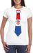 Bellatio Decorations Shoppartners Bv Wit t-shirt met Kroatische vlag stropdas dames - Kroatie supporter XL