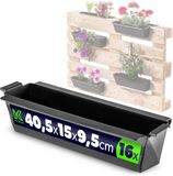 KADAX Veere bloempot voor europallets 40,5 cm zwart 16 st.