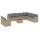 VidaXL Ensemble de jardin 11 pièces avec coussins poly rotin beige