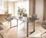 DELIFE Table à manger Edge céramique Laminam® Nero Greco gris 200x100 acier inoxydable étroit