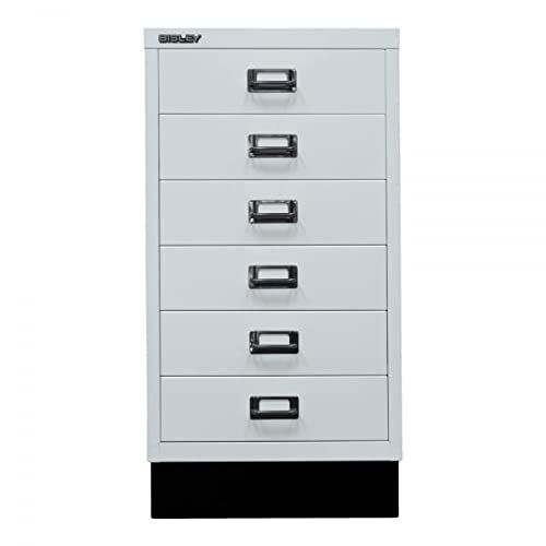 Bisley MultiDrawer 29-serie met sokkel - DIN A3 - 6 laden - metaal - 645 lichtgrijs - 43,2 x 34,9 x 67 cm