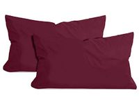 npluseins 2-pack kussensloop van katoen - jersey - Bordeaux - ca. 40 x 60 cm