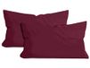 npluseins 2-pack kussensloop van katoen - jersey - Bordeaux - ca. 40 x 60 cm