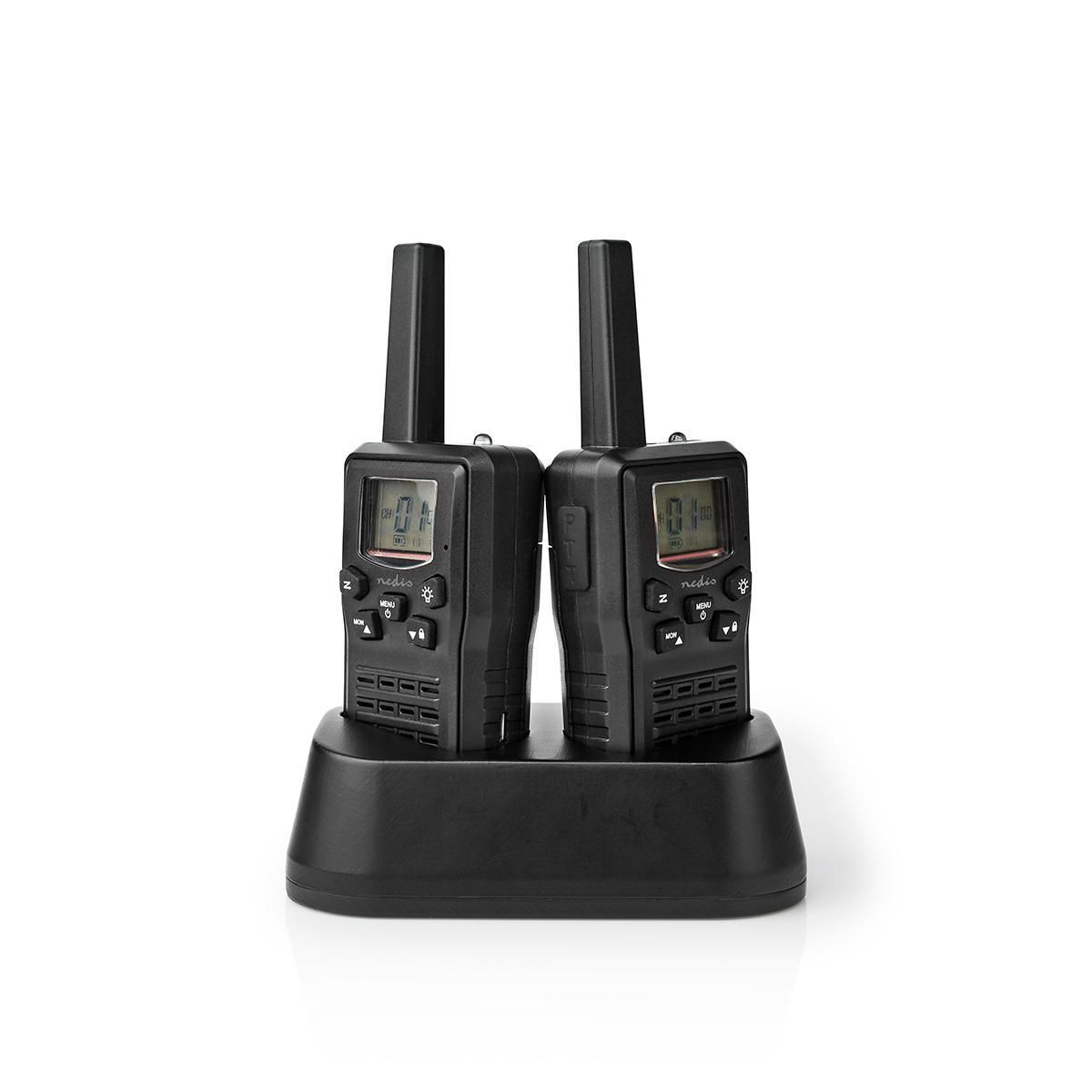 Nedis Walkie Talkie Set - 2 Handsets - 10km Range - 8 Channels - Black