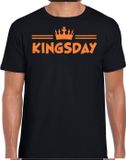 Bellatio Decorations Koningsdag shirt voor heren - kingsday - zwart - glitters - feestkleding XL