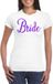 Bellatio Decorations Vrijgezellenfeest T-shirt voor dames - bride - wit - paarse glitter - bruiloft M