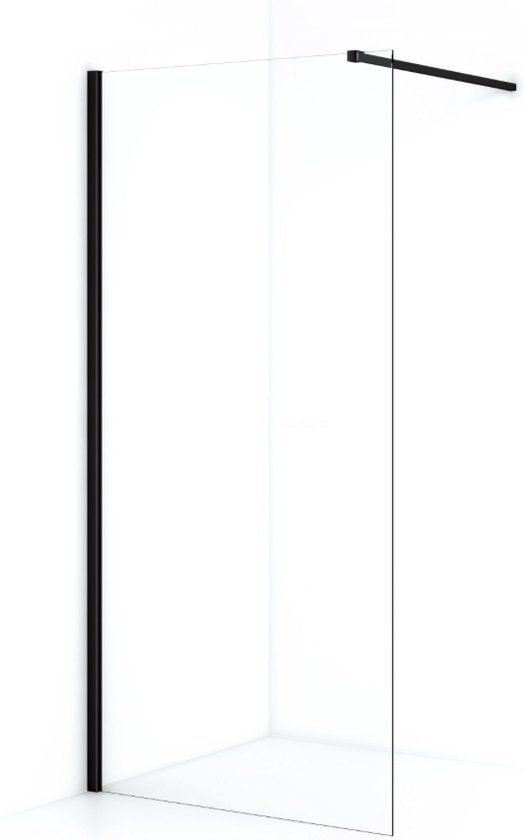 Linea Uno Roka Inloopdouche - 120x200cm - Mat Zwart - 8mm - Nano Coating