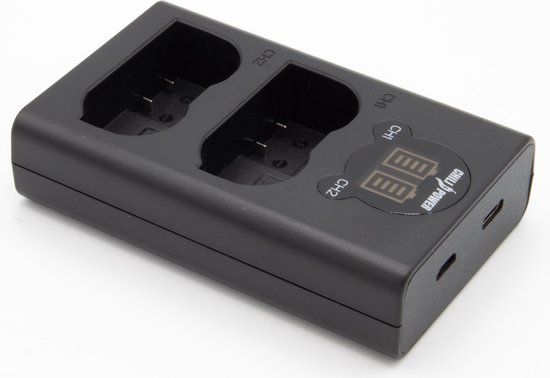 ChiliPower Nikon EN-EL15 / EN-EL15b / EN-EL15c dubbellader voor 2 camera accu's (tegelijk) - Zwart