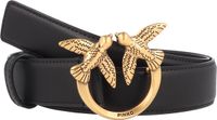 PINKO Leren riem Love Berry H3 Belt W85 Black - Antique Gold zwart