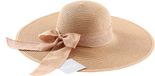 Emilie collection - XL Dames Zonnehoed – camel beige - Grote Zomerhoed met Strik – Strandhoed