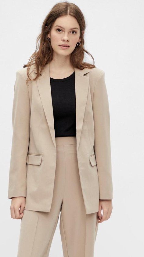 PIECES PCBOSSY LS LOOSE BLAZER NOOS - Beige - Maat S