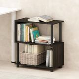 Furinno Reed 3-laags S-vormige boekenkast, boekenplank, espresso