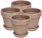 KOTARBAU® Terracotta Bloempot - Plantenpot met Schotel en Afvoergat ⌀ 11 cm Bloempot - 10,5 cm hoog - Ongeglazuurd Keramiek - Terracotta