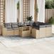 Maison Exclusive - Ensemble de jardin, composé de 10 pièces avec coussins, couleur : beige, matériau : polyrotin