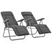 VidaXL Tuinstoel Terras Gecapitonneerde Zitting Katoen, Polyester Grijs 2 Stuks