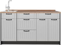 Vicco Keukenblok Fame-Line, Wit Landhuis, 150 cm, WB Eik